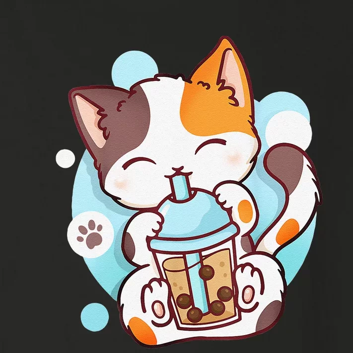 Cat Boba Tea Bubble Tea Anime Kawaii Neko Toddler Long Sleeve Shirt