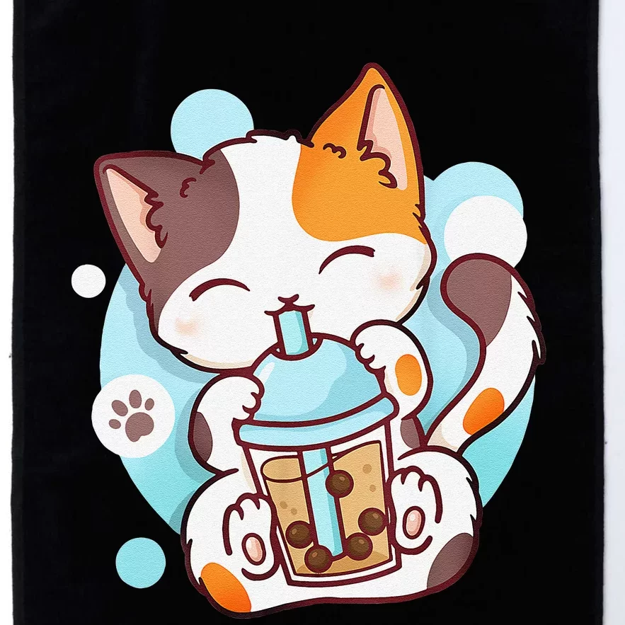 Cat Boba Tea Bubble Tea Anime Kawaii Neko Platinum Collection Golf Towel