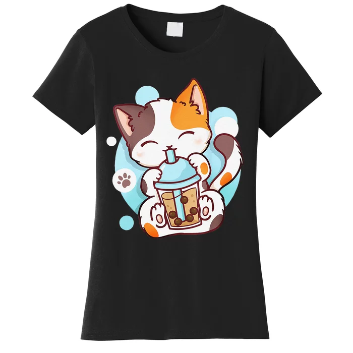 Cat Boba Tea Bubble Tea Anime Kawaii Neko Women's T-Shirt