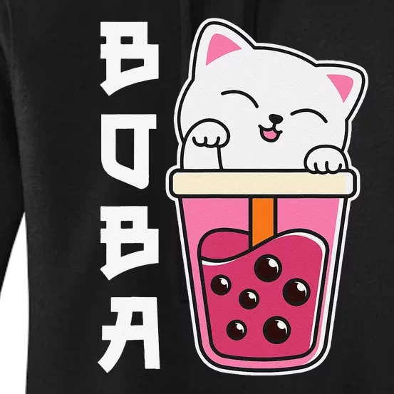 Cat Boba Tea Bubble Tea Anime Kawaii Women's Pullover Hoodie