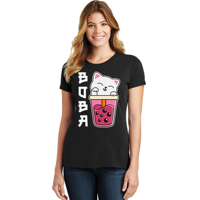 Cat Boba Tea Bubble Tea Anime Kawaii Women's T-Shirt