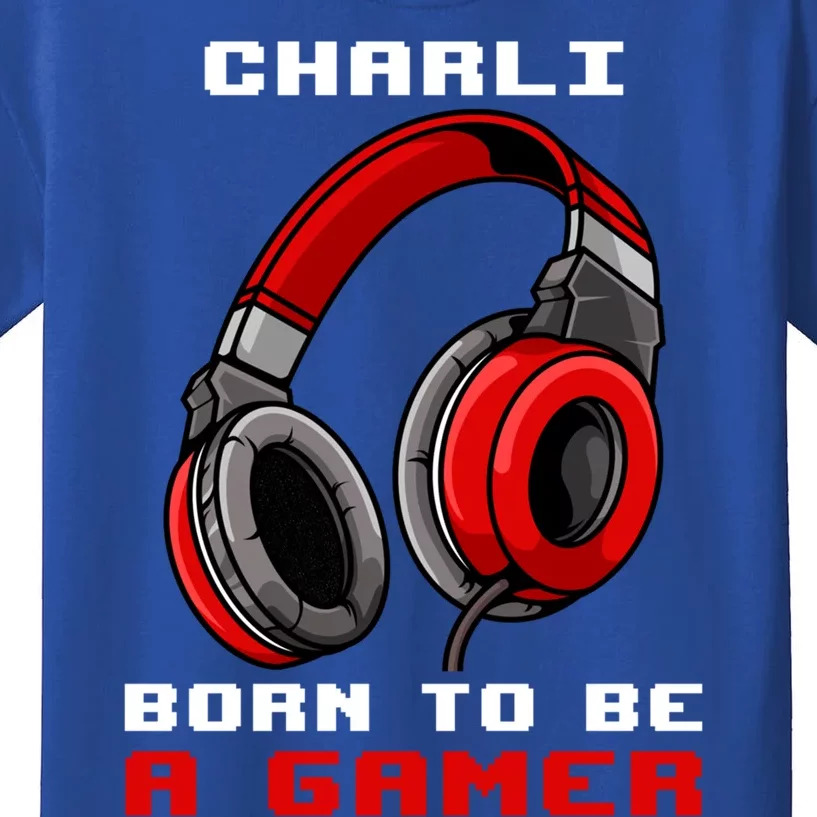 Charli Born To Be A Gamer Personalized Gift Kids T-Shirt