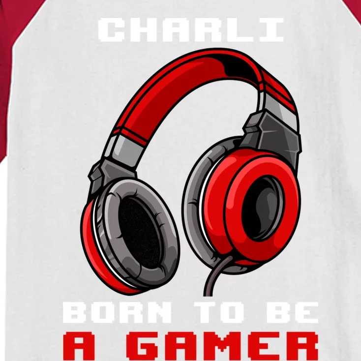 Charli Born To Be A Gamer Personalized Gift Kids Colorblock Raglan Jersey