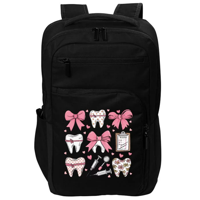 Coquette Bow Teeth Dentist Squad Dental Assistant Impact Tech Backpack