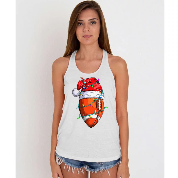 Christmas Basketball Team Santa Sports Xmas Women's Knotted Racerback Tank