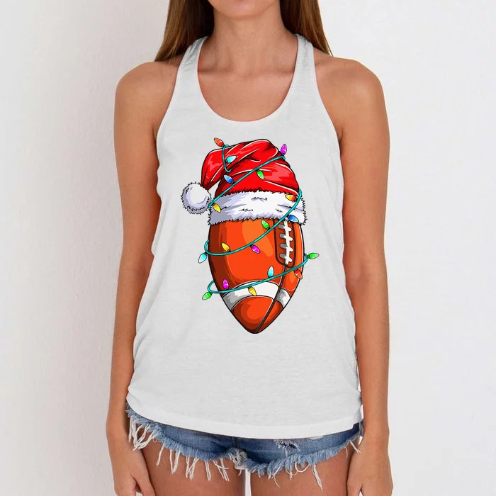 Christmas Basketball Team Santa Sports Xmas Women's Knotted Racerback Tank