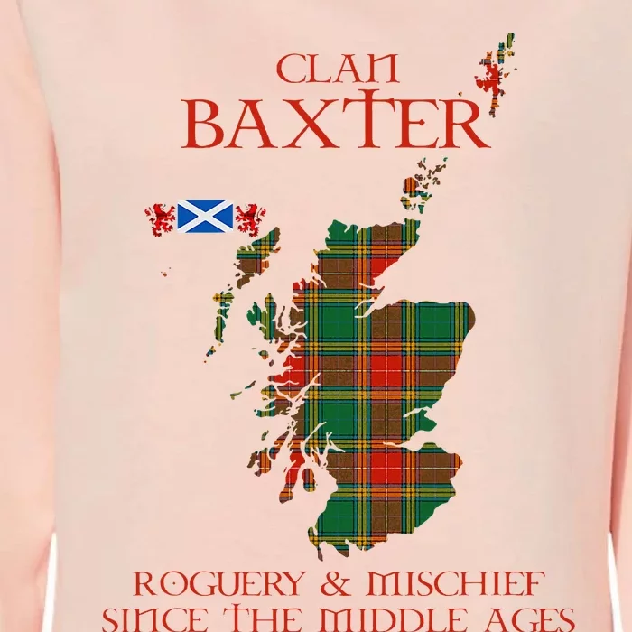 Clan Baxter Tartan Scotland Maps Saltire Lion Rampant Womens California Wash Sweatshirt