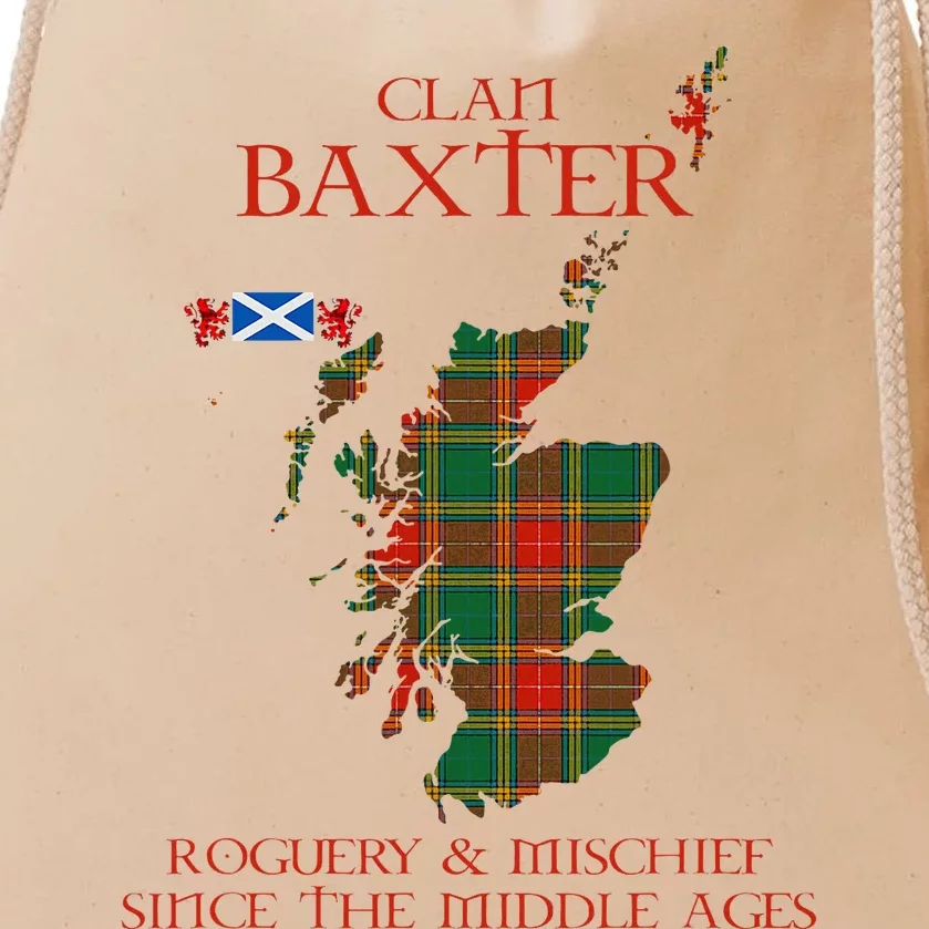 Clan Baxter Tartan Scotland Maps Saltire Lion Rampant Drawstring Bag