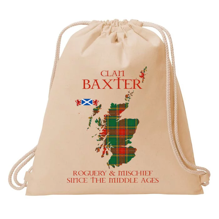 Clan Baxter Tartan Scotland Maps Saltire Lion Rampant Drawstring Bag