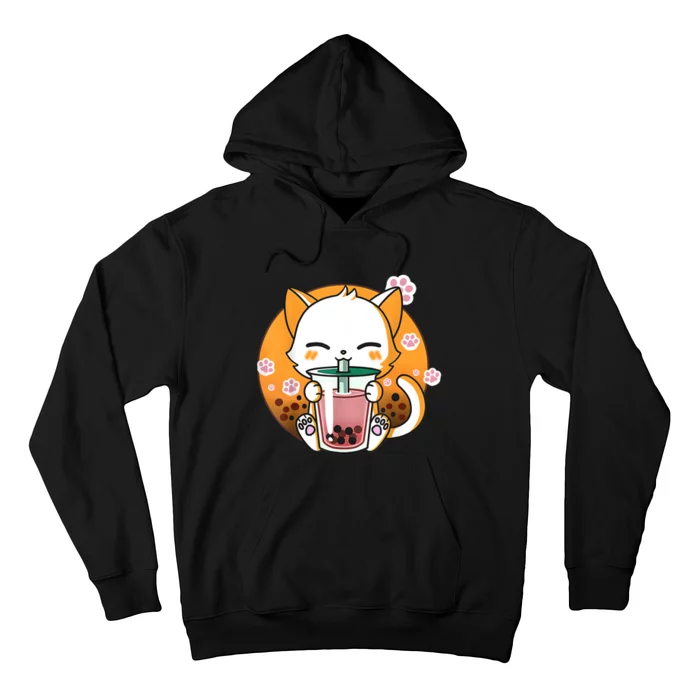 Cat Boba Tea Bubble Tea Anime Kawaii Neko Gifts Girl Teens Hoodie