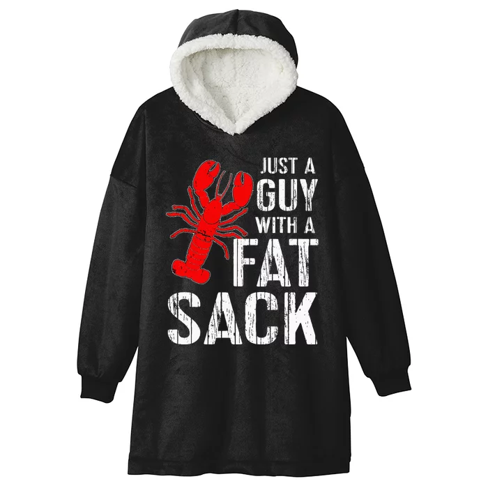 Crawfish Boil Tee Funny Just A Guy With A Fat Sack Crawfish Hooded Wearable Blanket