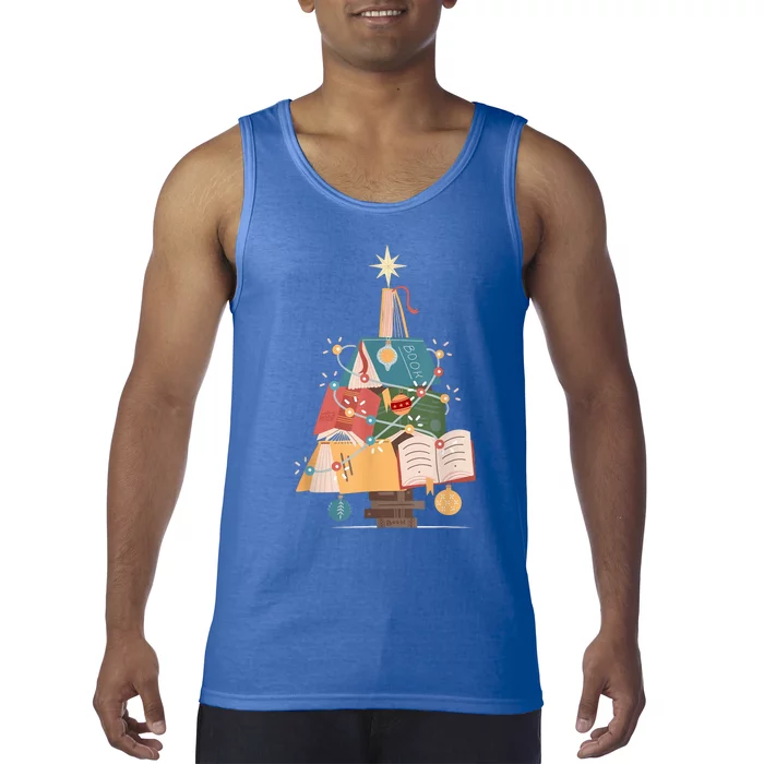 Christmas Book Tree Funny Gift Funny Gift Tank Top