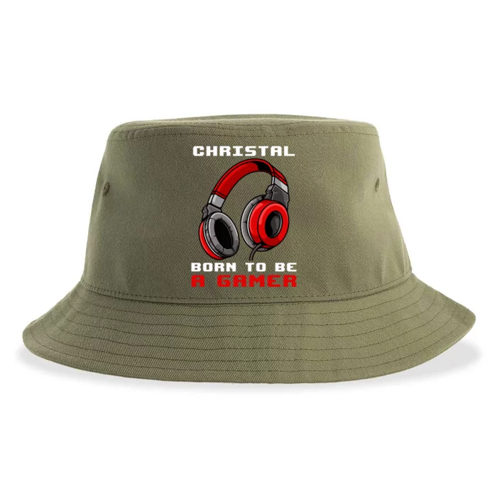 Christal Born To Be A Gamer Personalized Great Gift Sustainable Bucket Hat