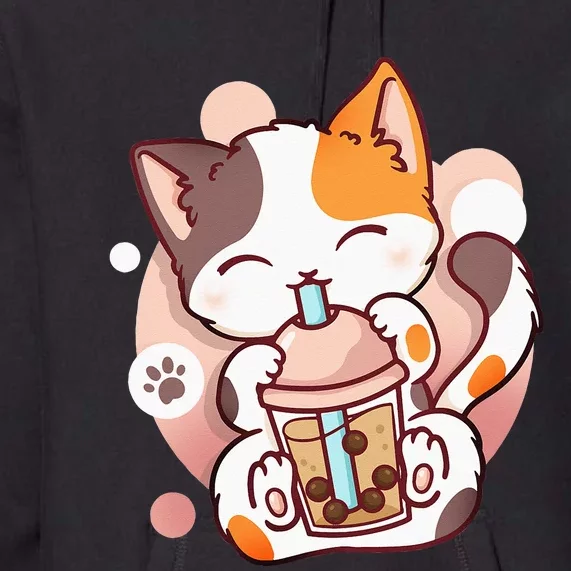 Cat Boba Tea Bubble Tea Anime Kawaii Neko Premium Hoodie