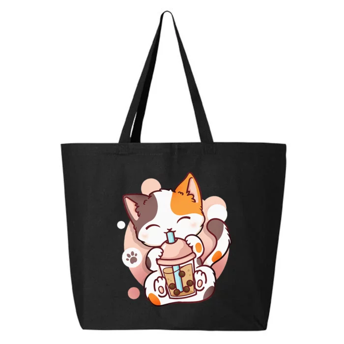 Cat Boba Tea Bubble Tea Anime Kawaii Neko 25L Jumbo Tote