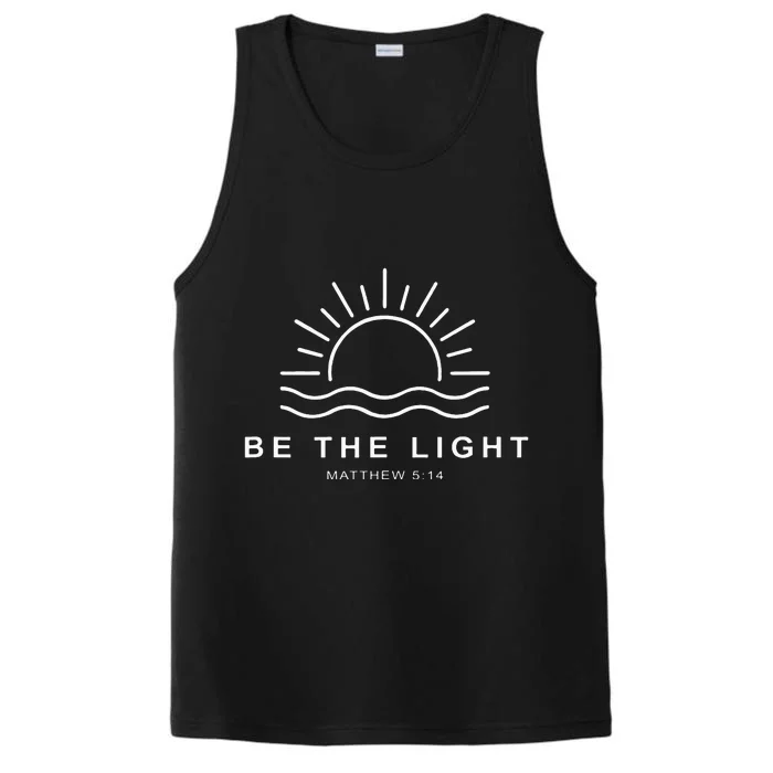 Christian Be The Light Bible Scripture Faith Quote Performance Tank