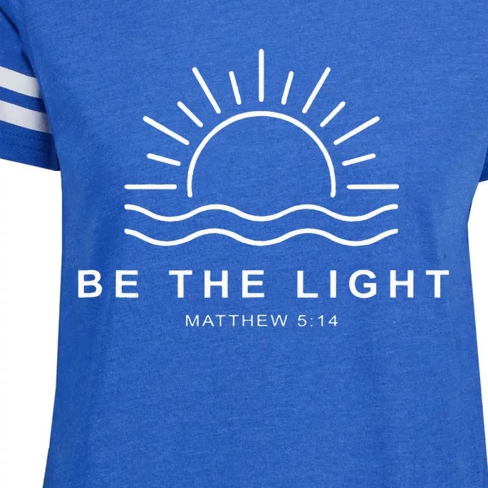 Christian Be The Light Bible Scripture Faith Quote Enza Ladies Jersey Football T-Shirt