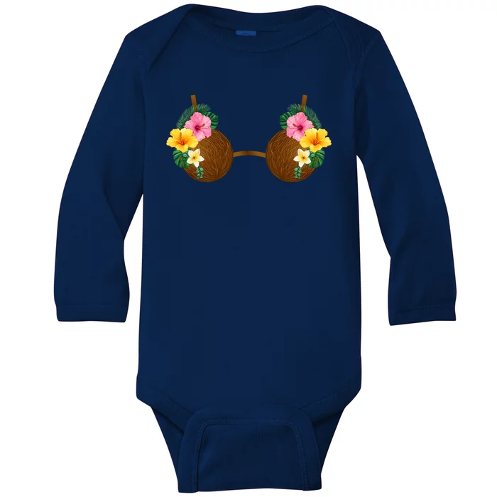 Coconut Bra Tiki Baby Long Sleeve Bodysuit