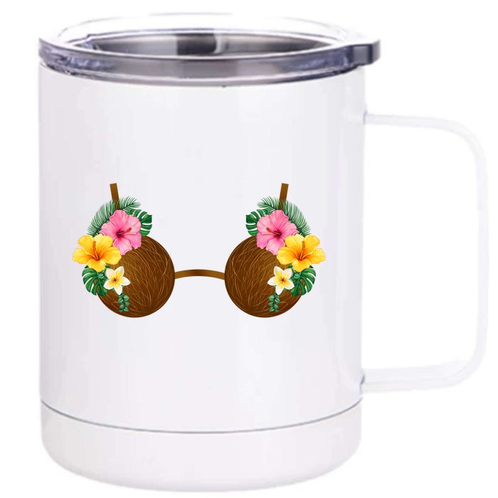 Coconut Bra Tiki Front & Back 12oz Stainless Steel Tumbler Cup