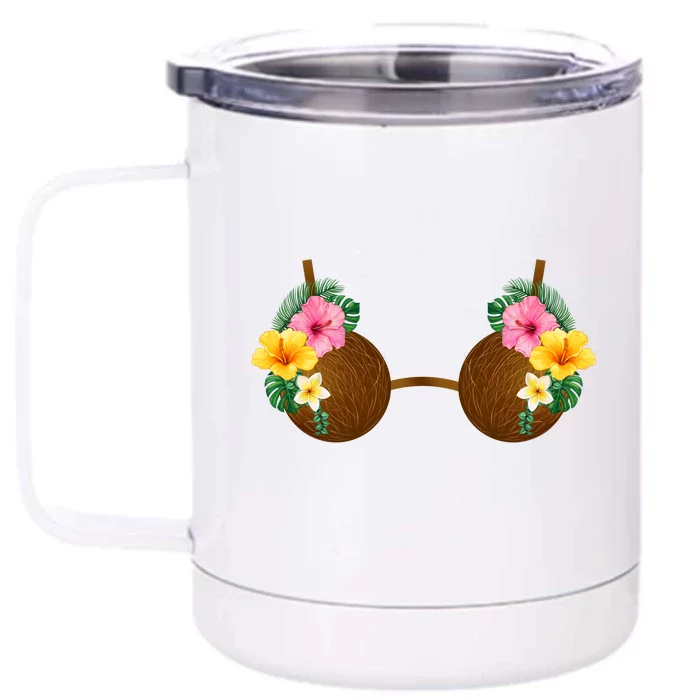 Coconut Bra Tiki Front & Back 12oz Stainless Steel Tumbler Cup