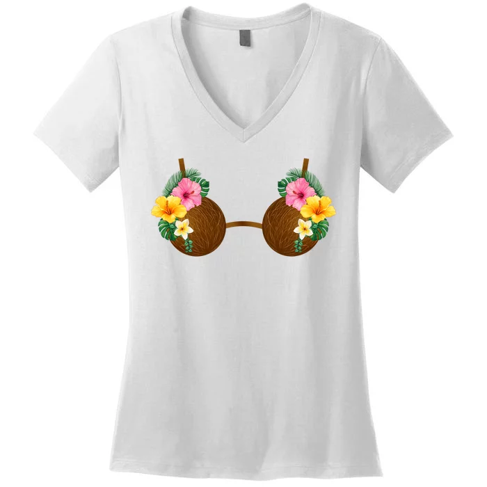 Coconut Bra Tiki Women's V-Neck T-Shirt