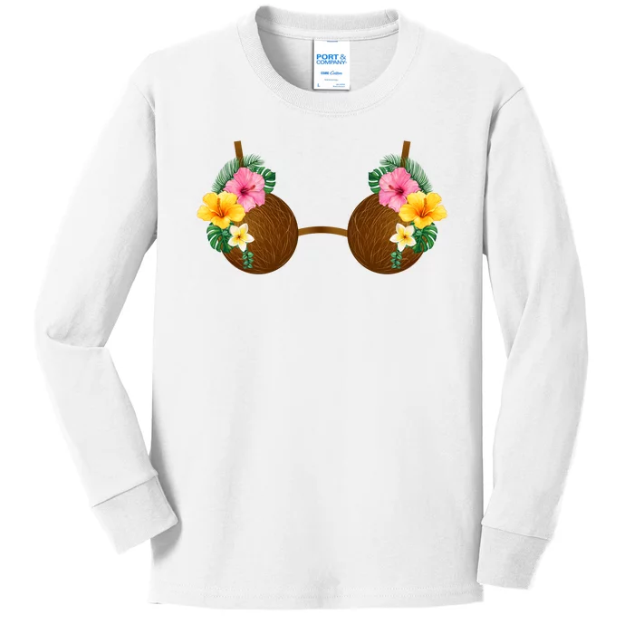 Coconut Bra Tiki Kids Long Sleeve Shirt