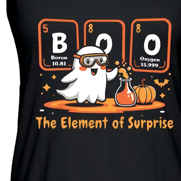 Chemistry Boo The Element Of Surprise Cute Chemist Halloween Ladies Essential Flowy Tank