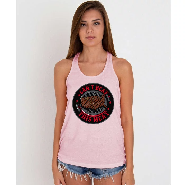 Can’T Beat This Meat Beater Women's Knotted Racerback Tank