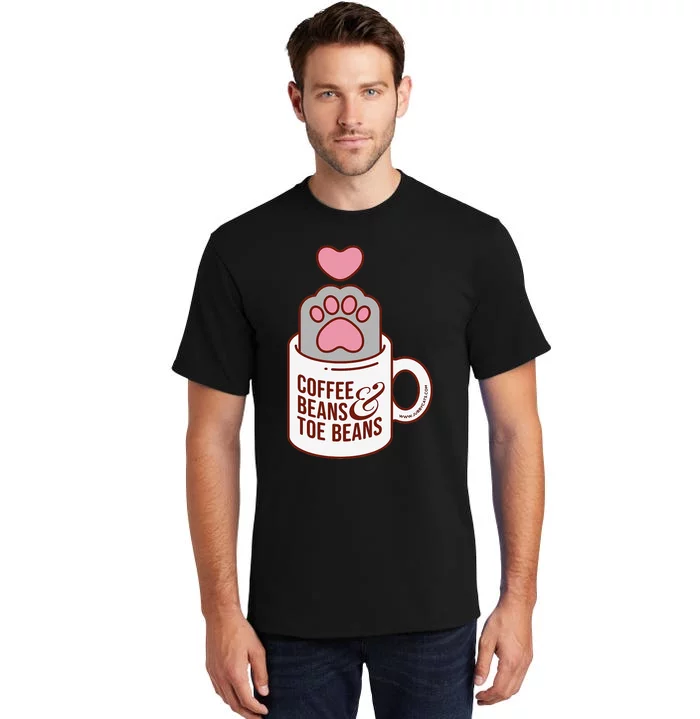 Coffee Beans & Toe Beans Funny Cute Cat Puns Toe Beans Tall T-Shirt