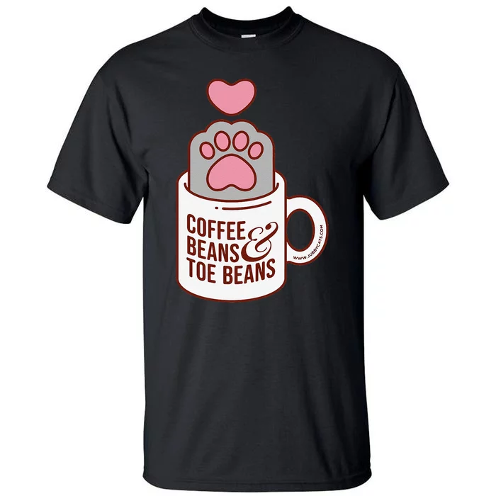 Coffee Beans & Toe Beans Funny Cute Cat Puns Toe Beans Tall T-Shirt