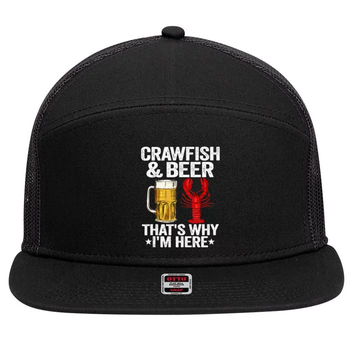 Crawfish & Beer That's Why I'm Here Crayfish Daddy Crawfish 7 Panel Mesh Trucker Snapback Hat