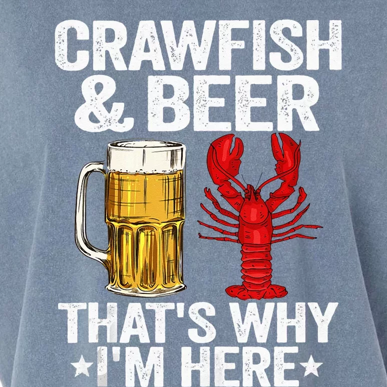 Crawfish & Beer That's Why I'm Here Crayfish Daddy Crawfish Garment-Dyed Women's Muscle Tee