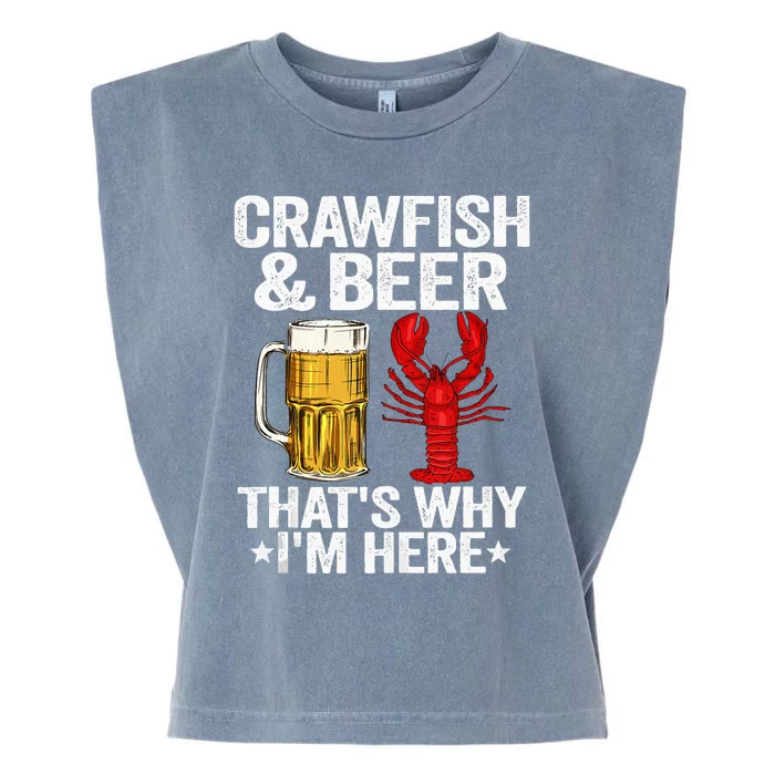 Crawfish & Beer That's Why I'm Here Crayfish Daddy Crawfish Garment-Dyed Women's Muscle Tee