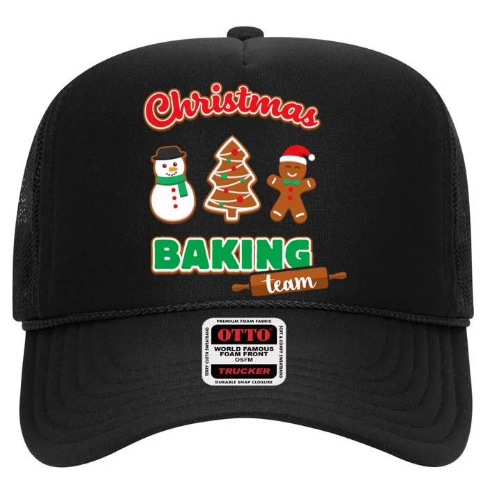 Christmas Baking Team Funny Xmas Cookies Matching High Crown Mesh Trucker Hat