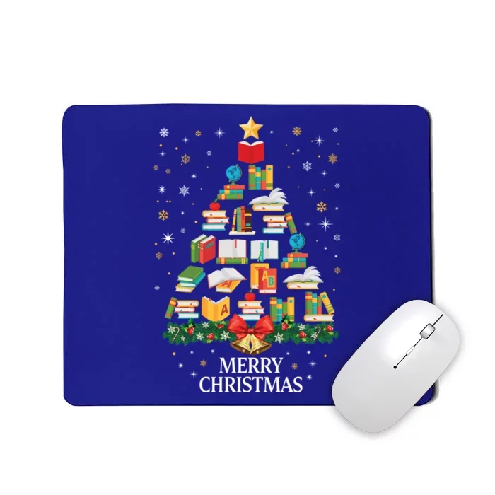 Christmas Books Tree Design Books Xmas Meaningful Gift Mousepad