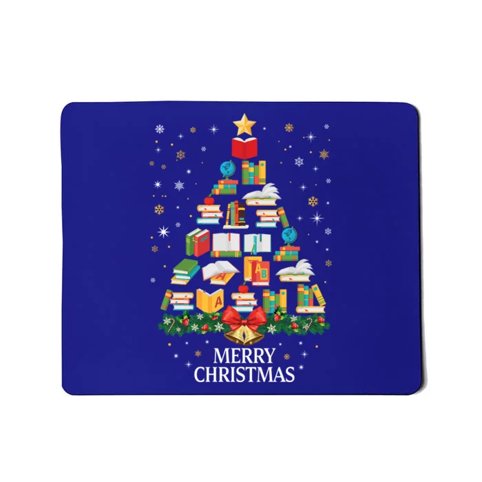 Christmas Books Tree Design Books Xmas Meaningful Gift Mousepad