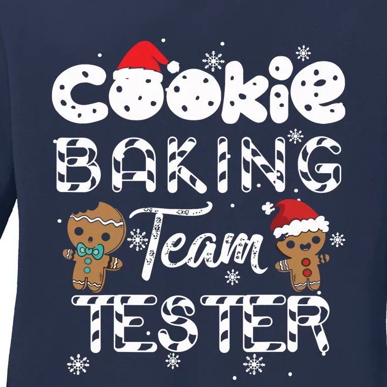 Cookie Baking Team Tester Gingerbread Christmas Ladies Long Sleeve Shirt