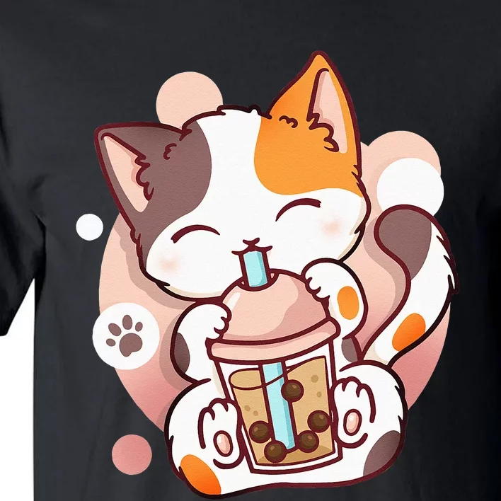 Cat Boba Tea Bubble Tea Anime Kawaii Neko Tall T-Shirt