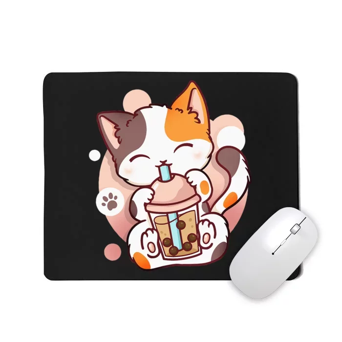 Cat Boba Tea Bubble Tea Anime Kawaii Neko Mousepad