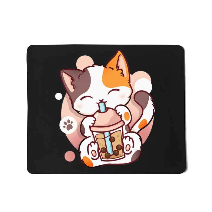 Cat Boba Tea Bubble Tea Anime Kawaii Neko Mousepad