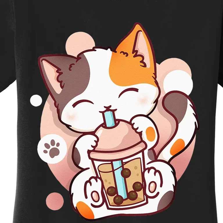 Cat Boba Tea Bubble Tea Anime Kawaii Neko Women's T-Shirt