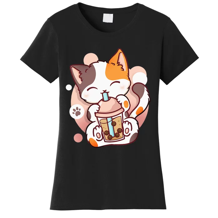 Cat Boba Tea Bubble Tea Anime Kawaii Neko Women's T-Shirt