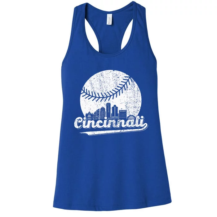 Cincinnati Baseball Throwback Classic Retro Vintage Women's Racerback Tank