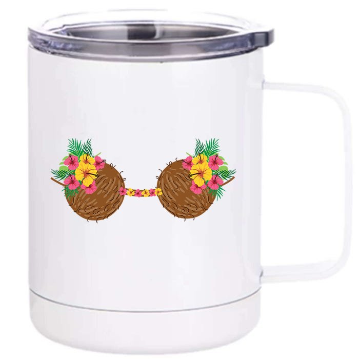 Coconut Bra Tropical Front & Back 12oz Stainless Steel Tumbler Cup