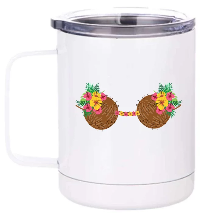 Coconut Bra Tropical Front & Back 12oz Stainless Steel Tumbler Cup