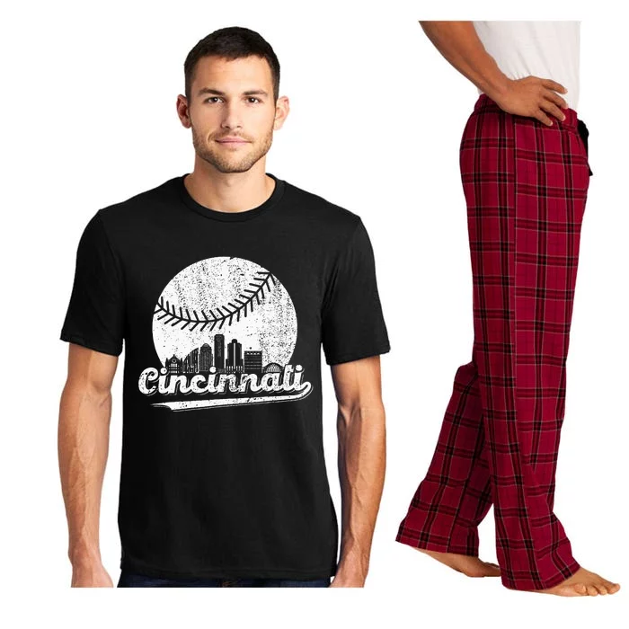 Cincinnati Baseball Throwback Retro Vintage Pajama Set