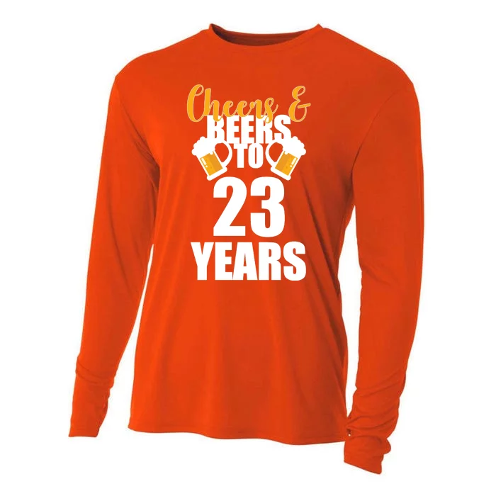 Personalize Cheers & Beers Custom Birthday Year Cooling Performance Long Sleeve Crew