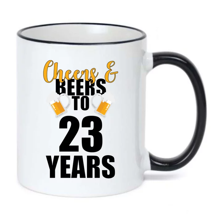 Personalize Cheers & Beers Custom Birthday Year Black Color Changing Mug