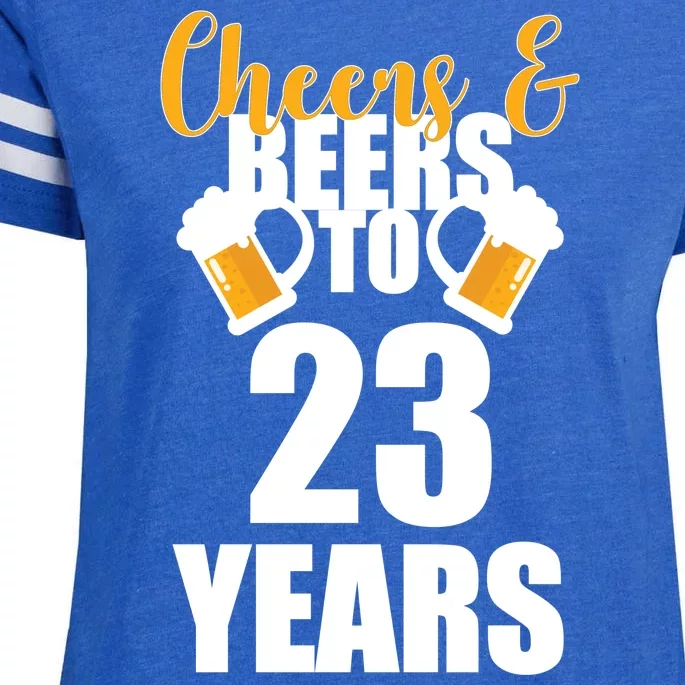 Personalize Cheers & Beers Custom Birthday Year Enza Ladies Jersey Football T-Shirt