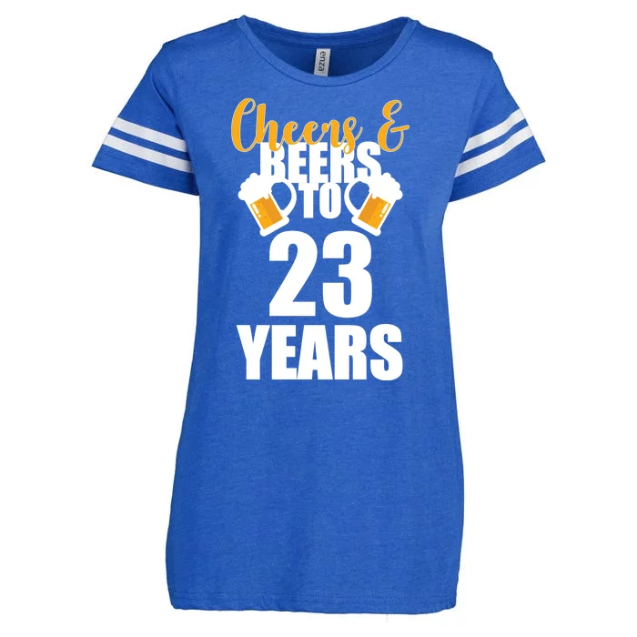 Personalize Cheers & Beers Custom Birthday Year Enza Ladies Jersey Football T-Shirt